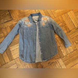 NWT Mavi embroidered denim shirt size XS